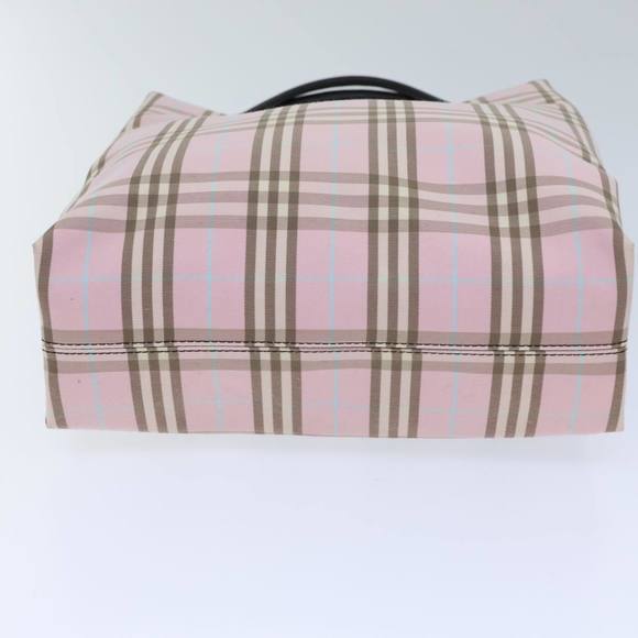 BURBERRY Nova Check Hand Bag Canvas Pink Auth 72132 - Picture 5 of 16